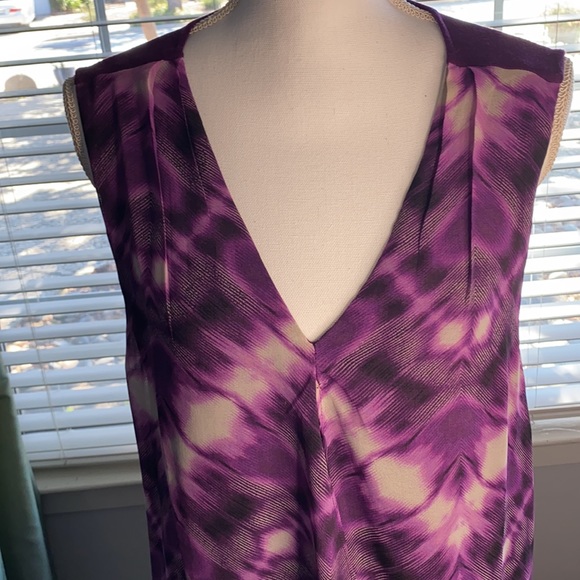 Ellen Tracy Purple & White Tunic - Picture 3 of 9
